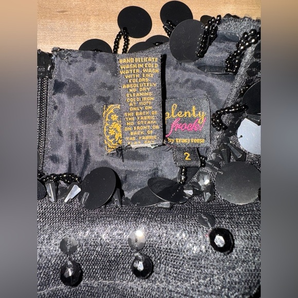 Plenty by Tracy Reese Copper Black Sleeveless Wool Blend Short Dress Beaded 2 - Picture 6 of 7